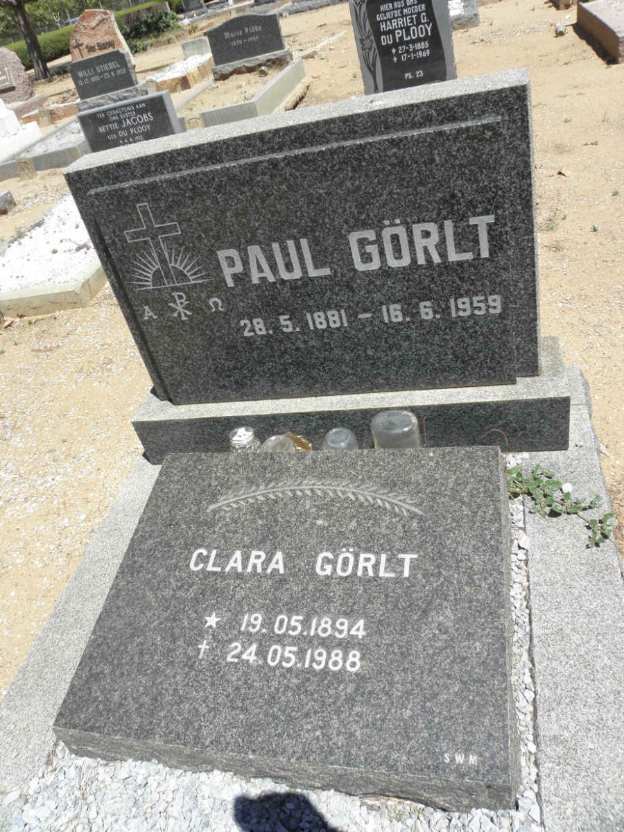GÖRLT Paul 1881-1959 &amp; Clara 1894-1988