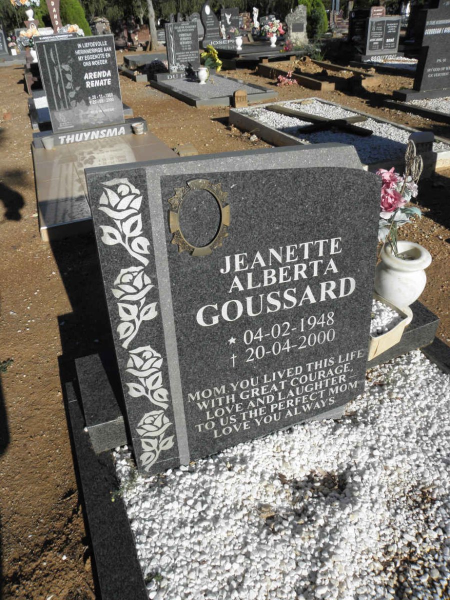 GOUSSARD Jeanette Alberta 1948-2000