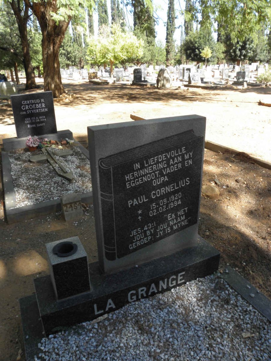 GRANGE Paul Cornelius, la 1920-1994