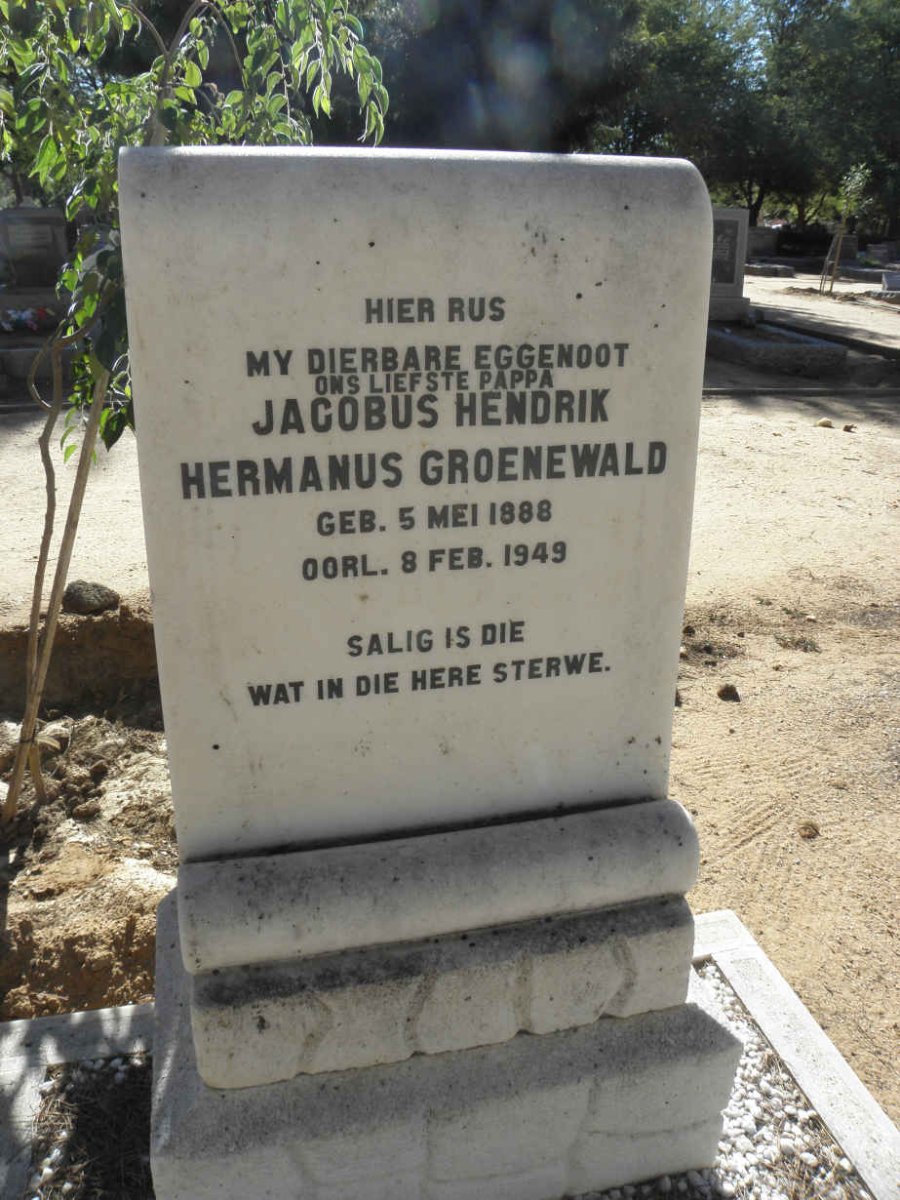 GROENEWALD Jacobus Hendrik Hermanus 1888-1949