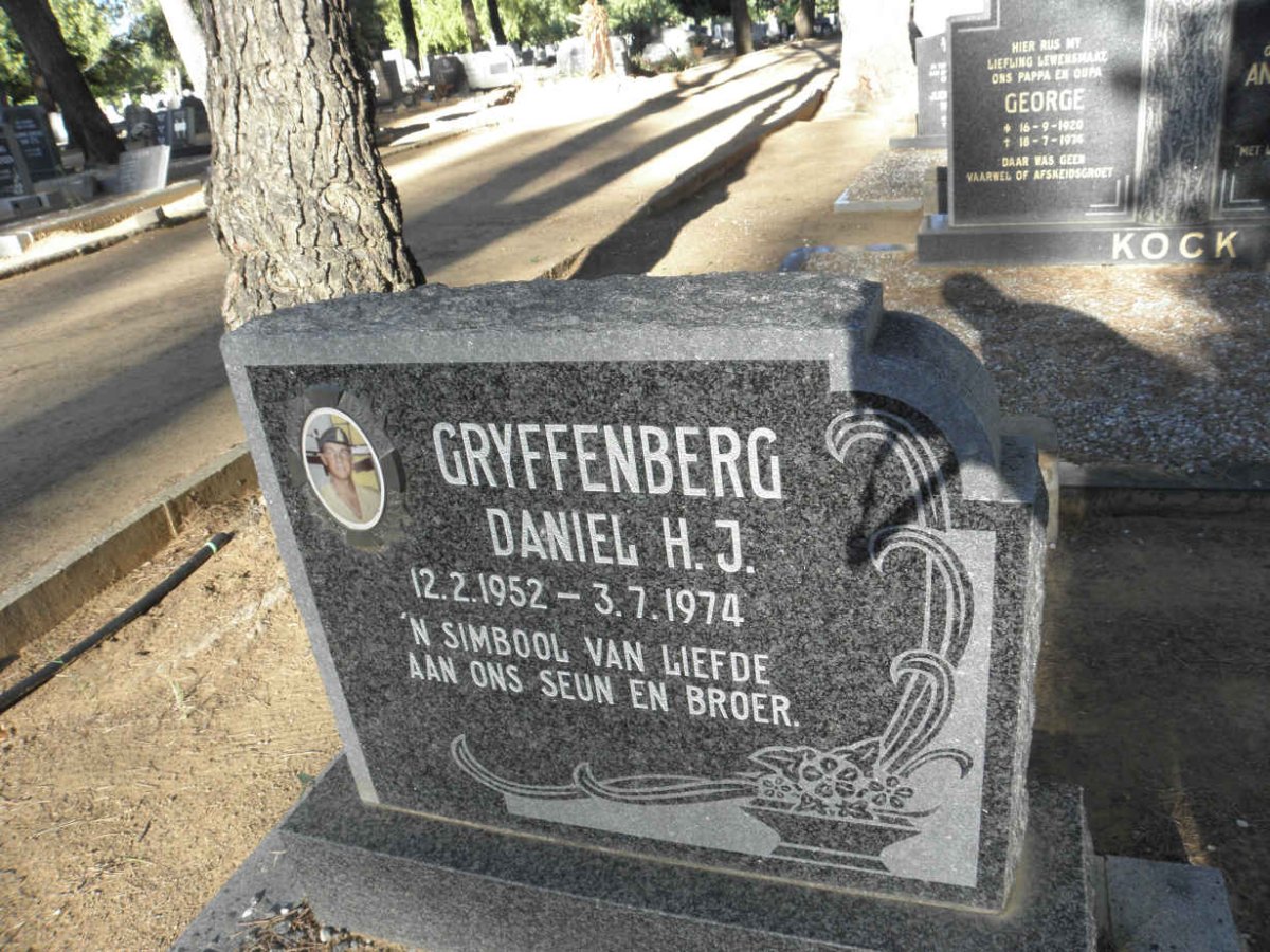 GRYFFENBERG Daniel H.J. 1952-1974