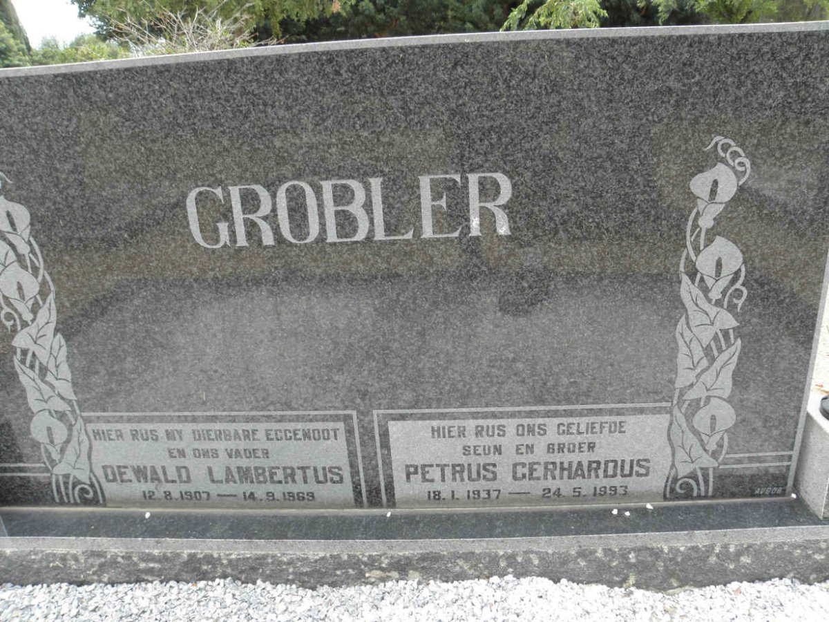 GROBLER Dewald Lambertus 1907-1969 :: GROBLER Petrus Gerhardus 1937-1993