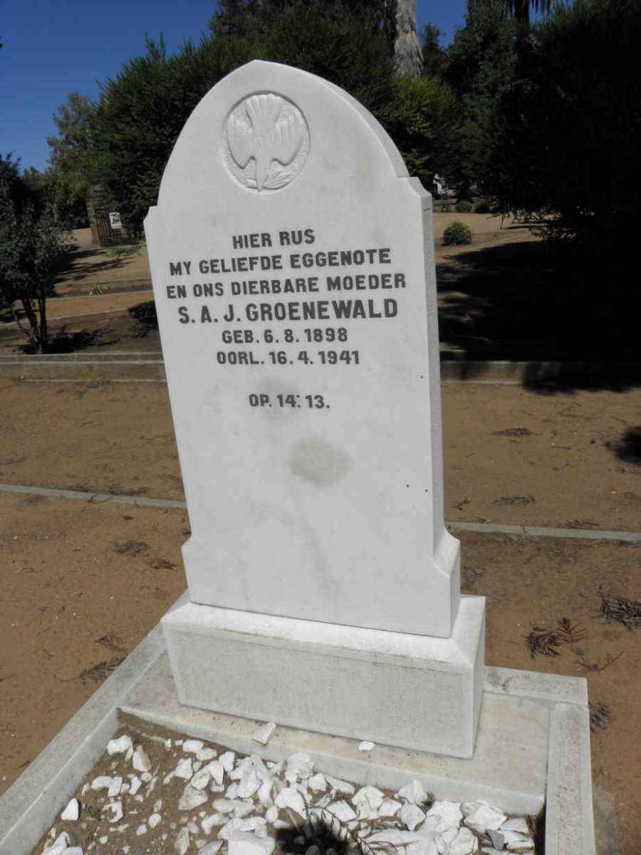 GROENEWALD S.A.J. 1898-1941