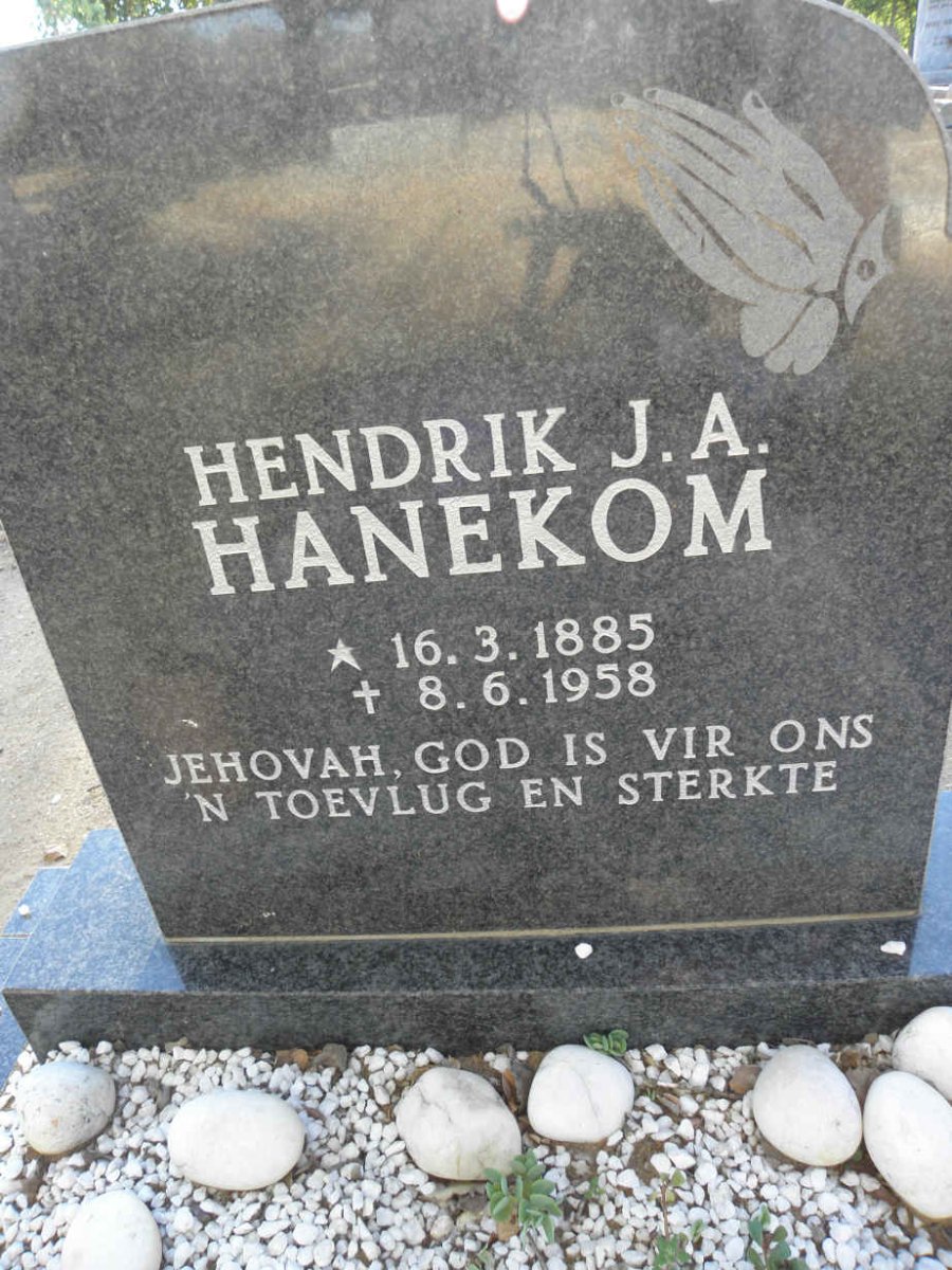 HANEKOM Hendrik J.A. 1885-1958