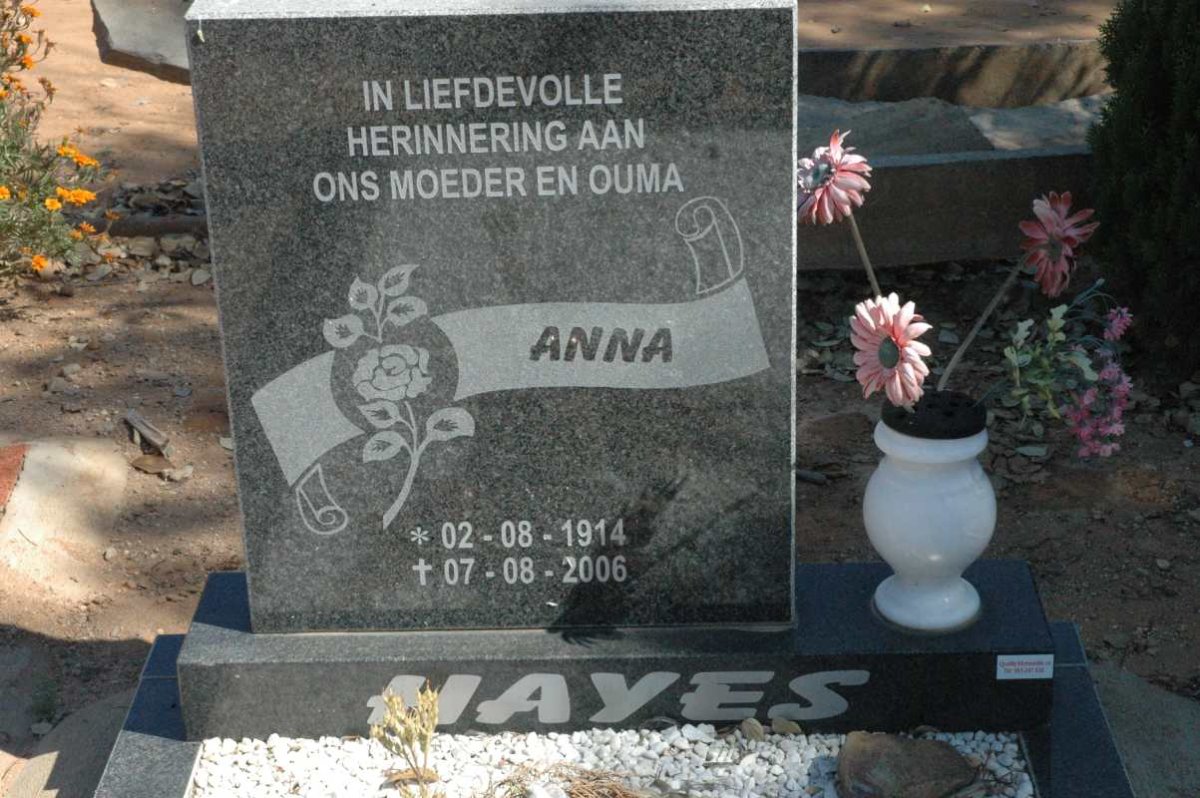 HAYES Anna 1914-2006