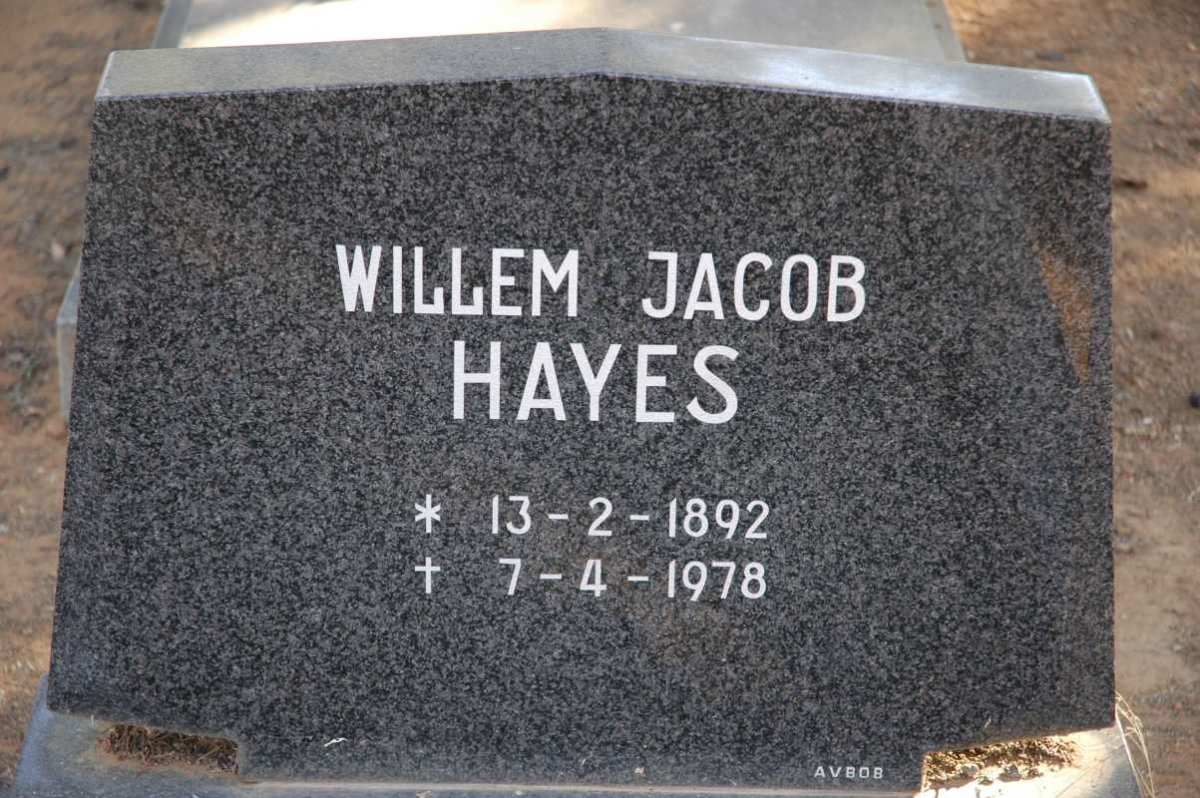 HAYES Willem Jacob 1892-1978