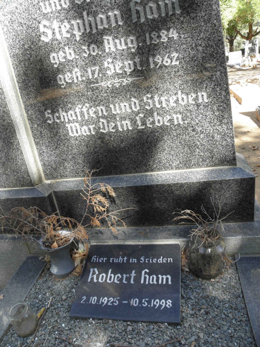 HAM Stephen 1884-1962 : : HAM Robert 1925-1998
