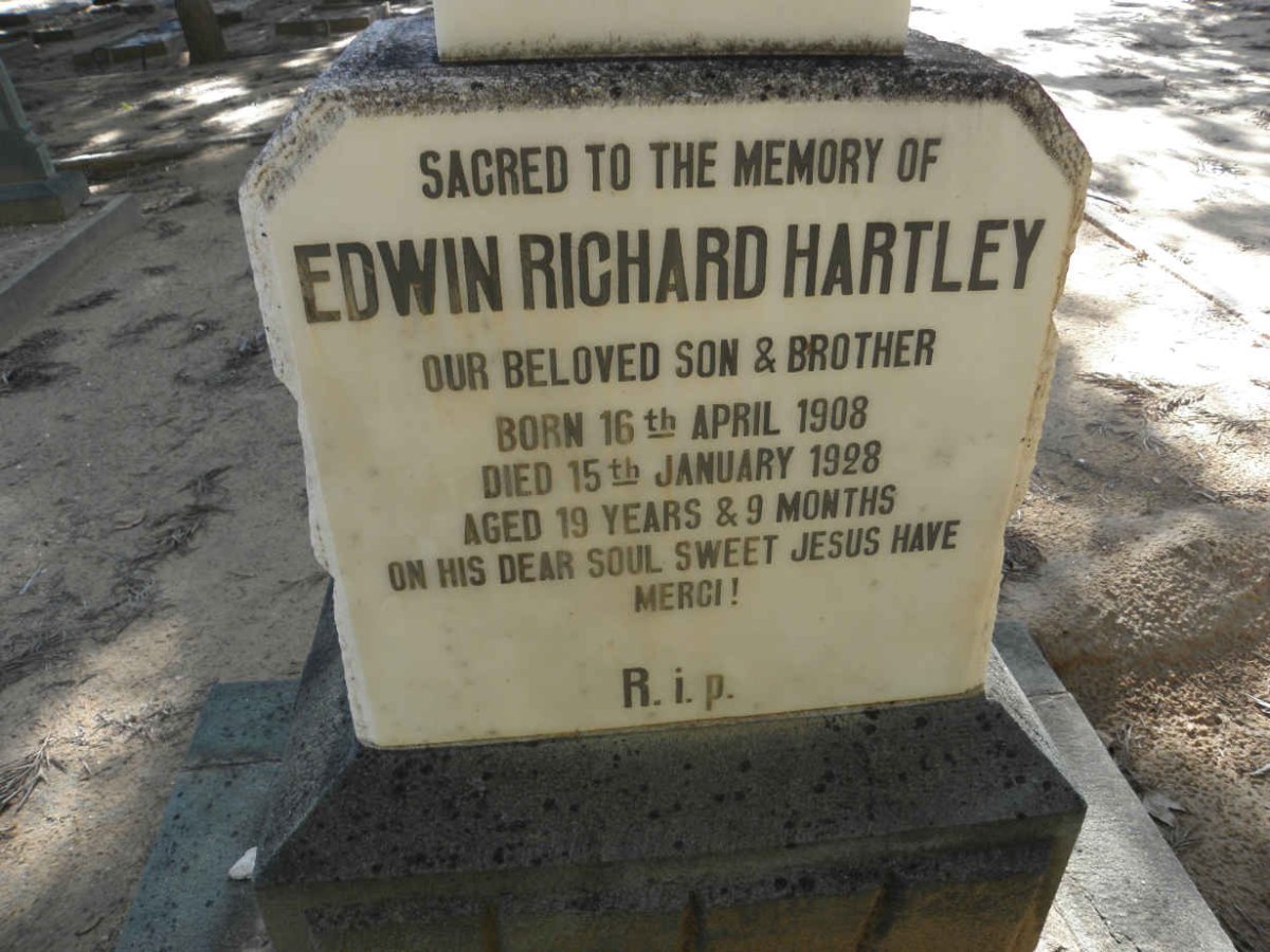 HARTLEY Edwin Richard 1908-1928