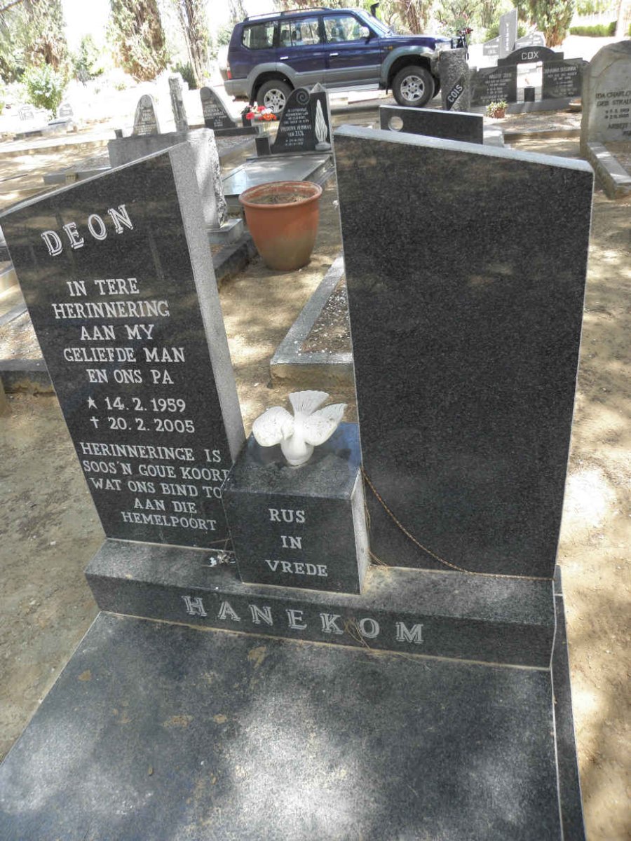 HANEKOM Deon 1959-2005