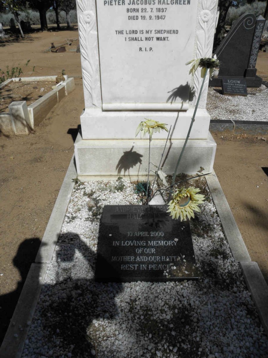 HALGREEN Pieter Jacobus 1897-1947 &amp; Andriena Carolina -2000