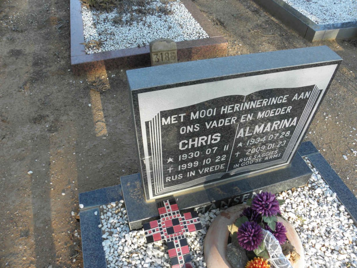 HANSEN Chris 1930-1999 &amp; Almarina 1934-2009