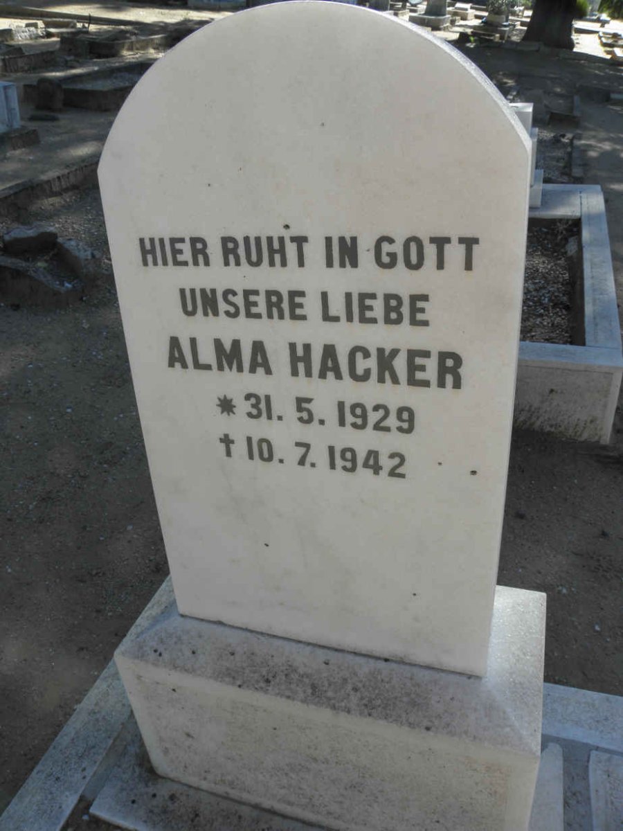 HACKER Alma 1929-1942