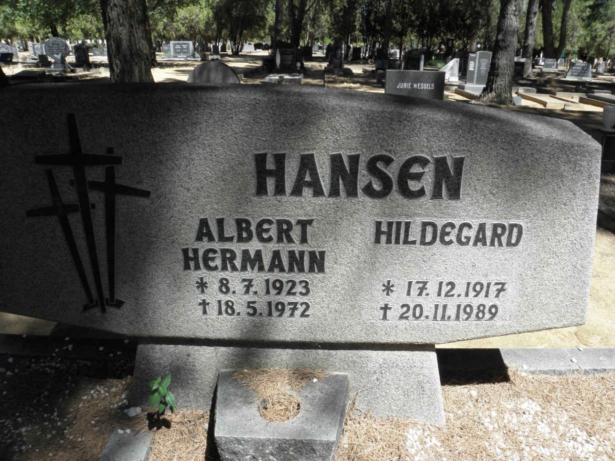 HANSEN Albert Hermann 1923-1972 &amp; Hildegard 1917-1989