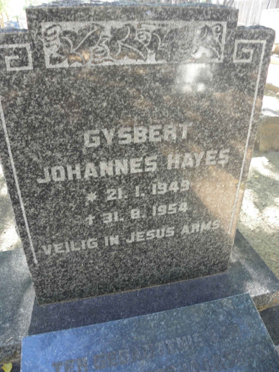 HAYES Gysbert Johannes 1949-1954