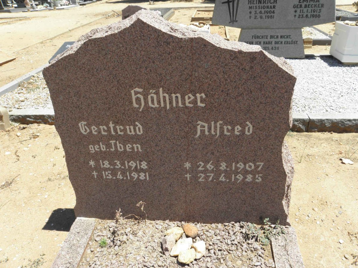 HAHNER Alfred 1907-1985 &amp; Getrud IBEN 1918-1981