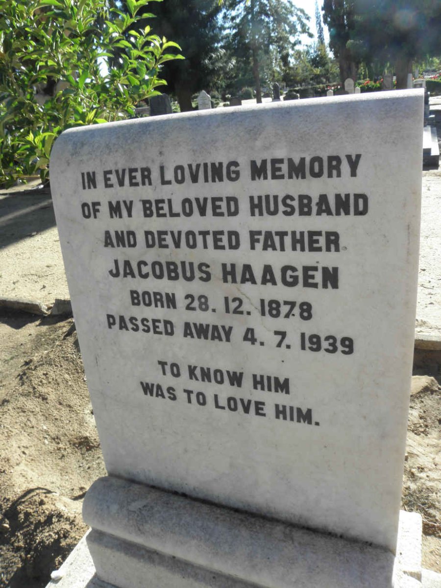 HAAGEN Jacobus 1878-1939