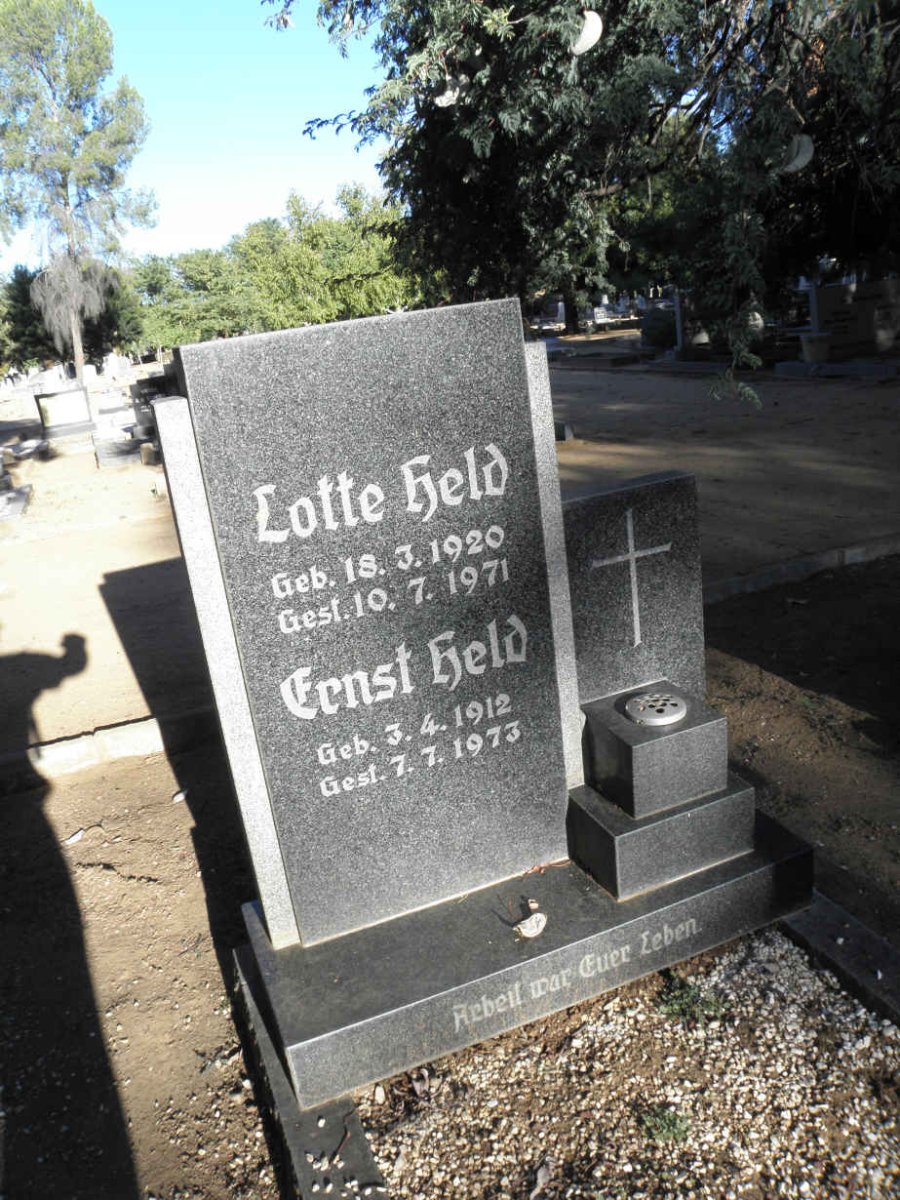 HELD Ernst 1912-1973 &amp; Lotte 1920-1971