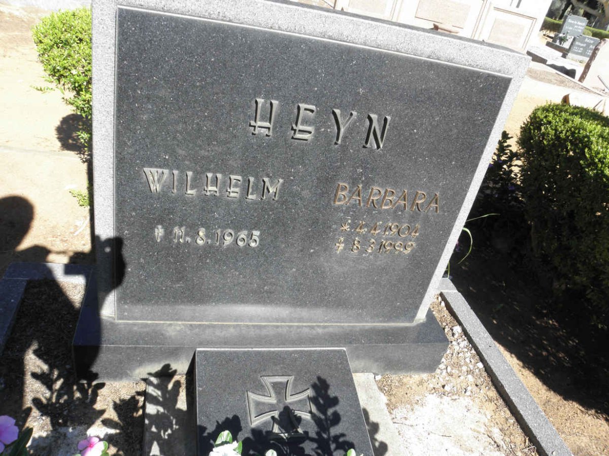 HEYN Wilhelm -1965 &amp; Barbara 1904-1999