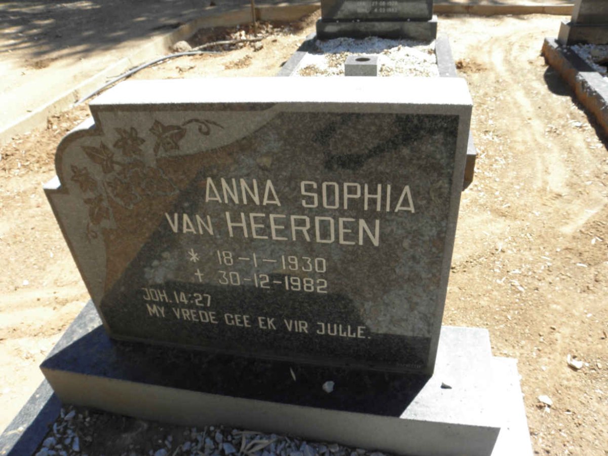 HEERDEN Anna Sophia, van 1930-1982