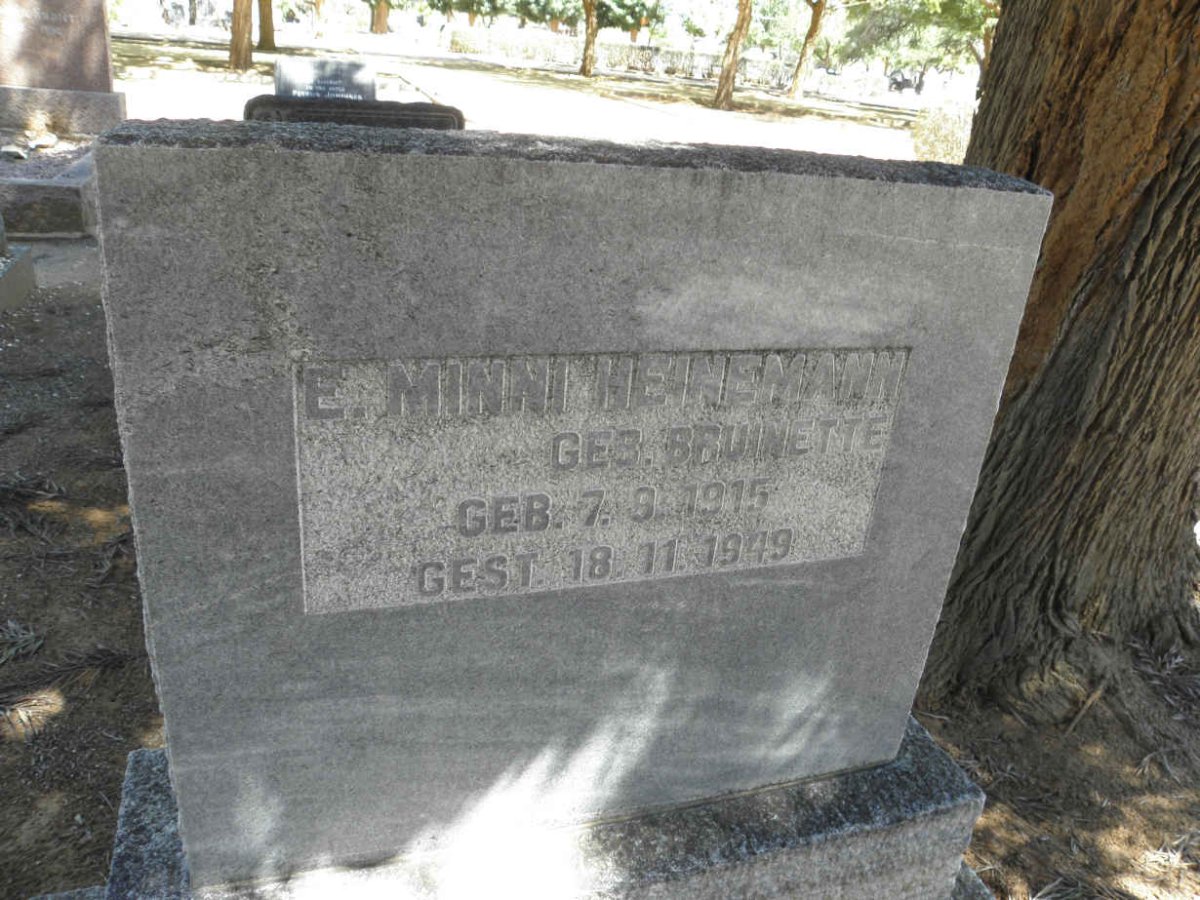 HEINEMANN E. Minni nee BRUINETTE 1915-1949