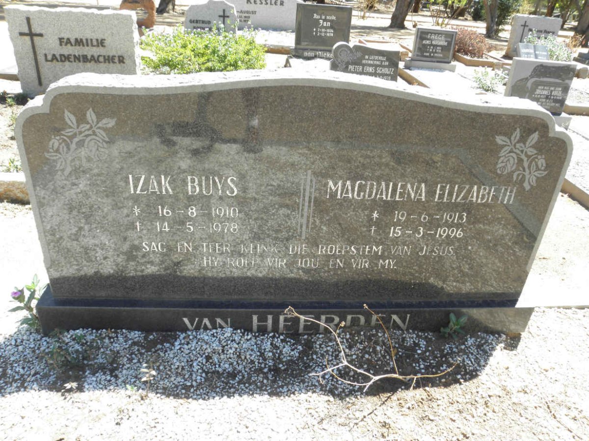 HEERDEN Izak Buys, van 1910-1978 &amp; Magdalena Elizabeth 1913-1996