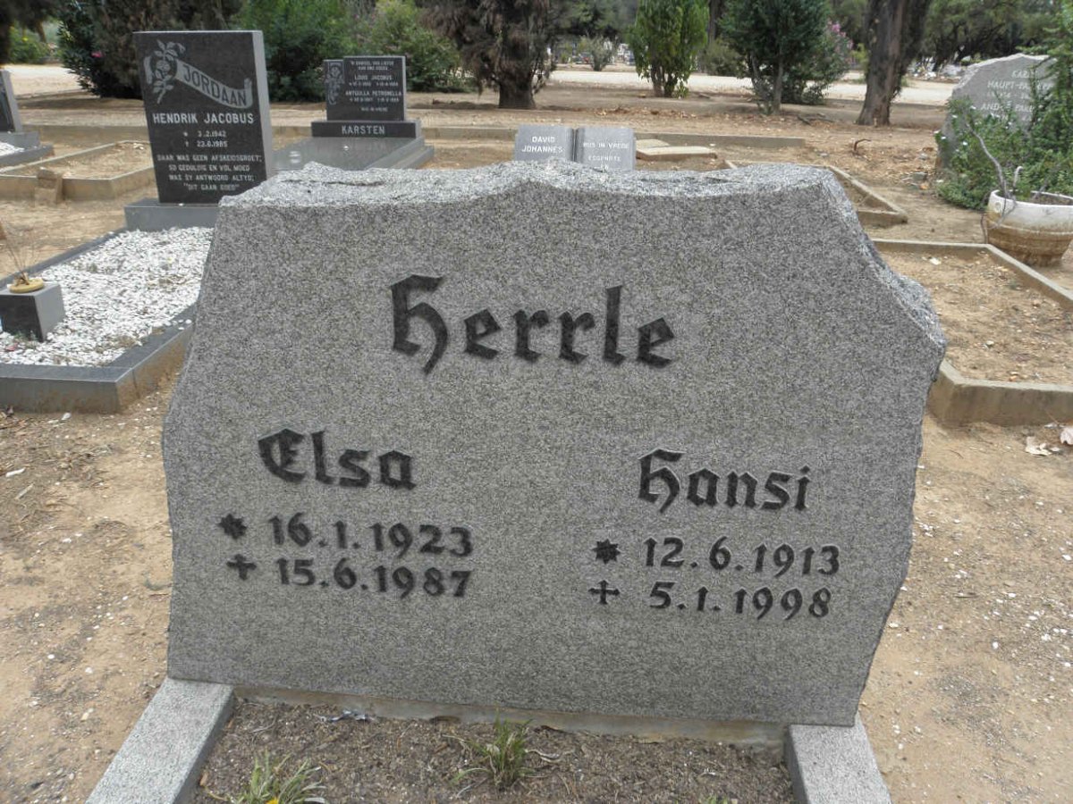 HERRLE Hansi 1913-1998 &amp; Elsa 1923-1987