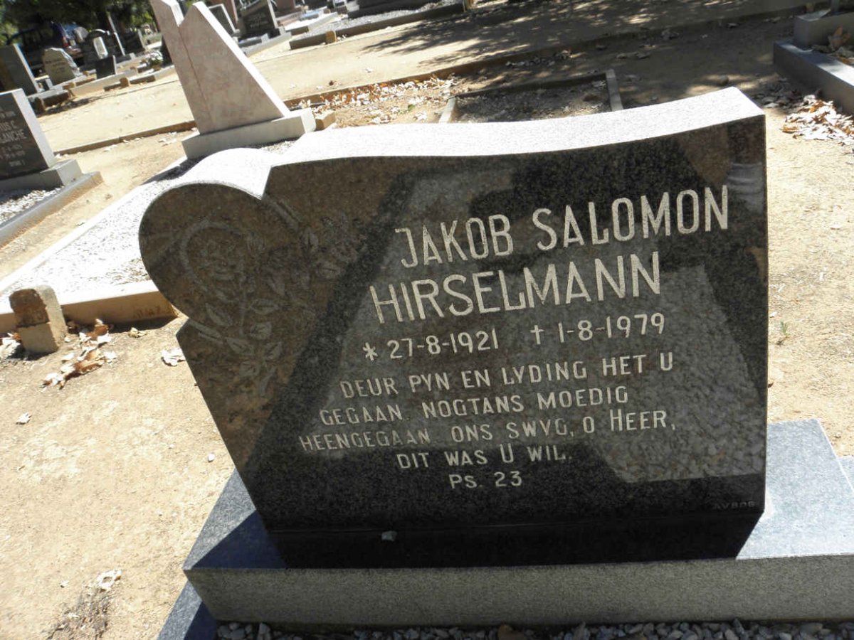 HIRSELMANN Jakob Salomon 1921-1979