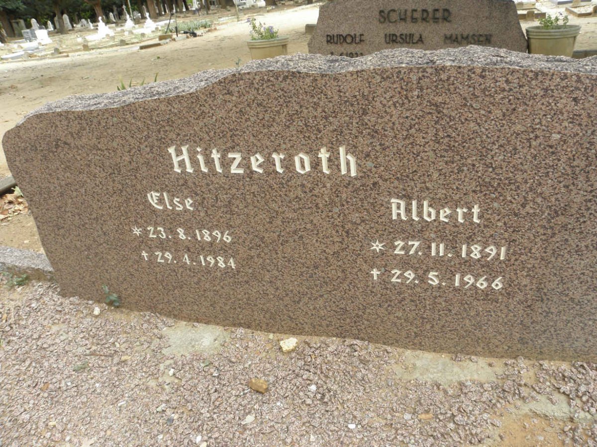 HITZEROTH Albert 1891-1966 &amp; Else 1896-1984