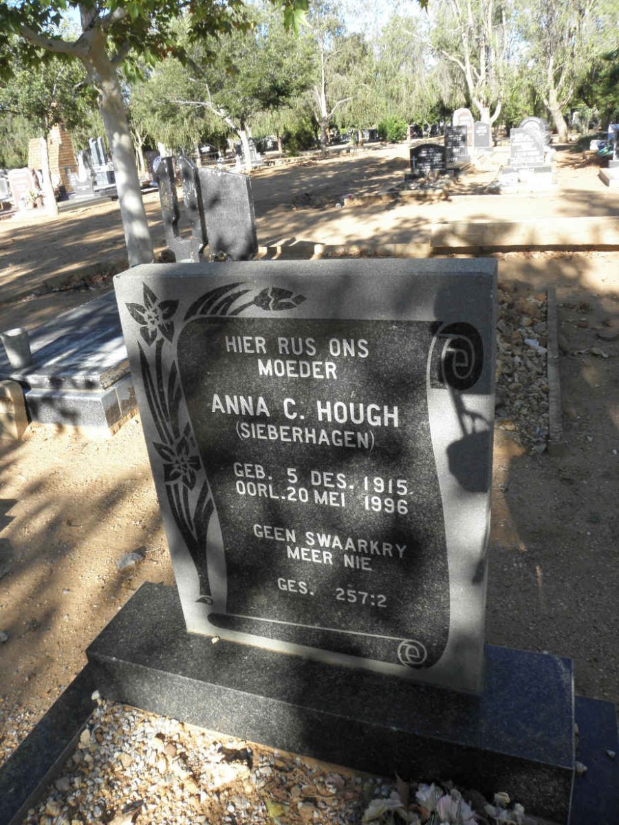 HOUGH Anna C. nee SIEBERHAGEN 1915-1996