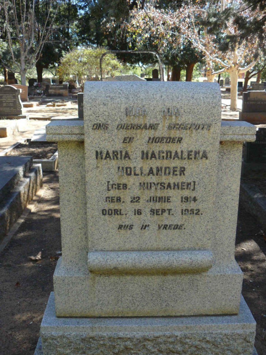 HOLLANDER Maria Magdalena nee HUYSAMEN 1914-1952