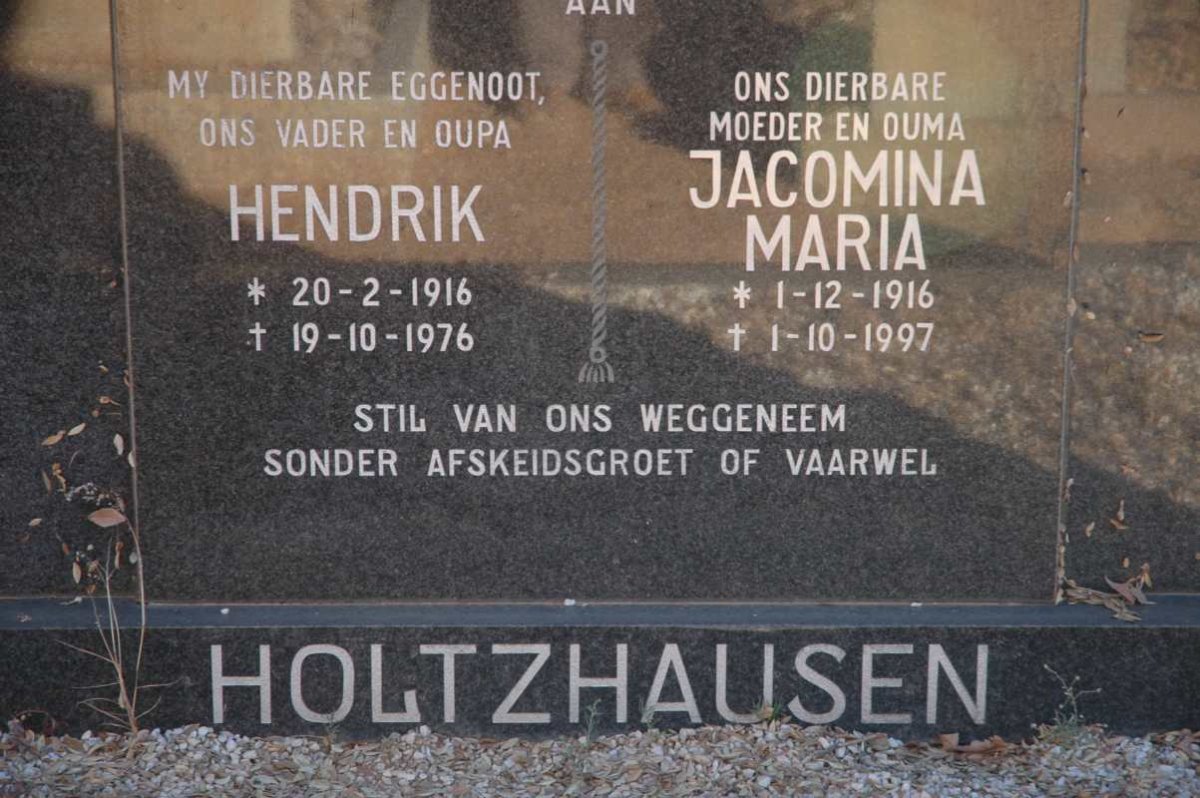 HOLTZHAUSEN Hendrik 1916-1976 &amp; Jacomina Maria 1916-1997