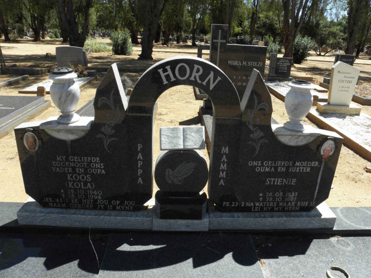 HORN Koos 1940-1994 &amp; Stienie 1923-1997