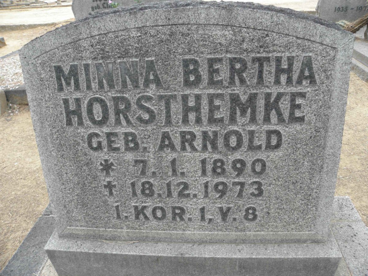 HORSTHEMKE Minna Bertha nee ARNOLD 1890-1973