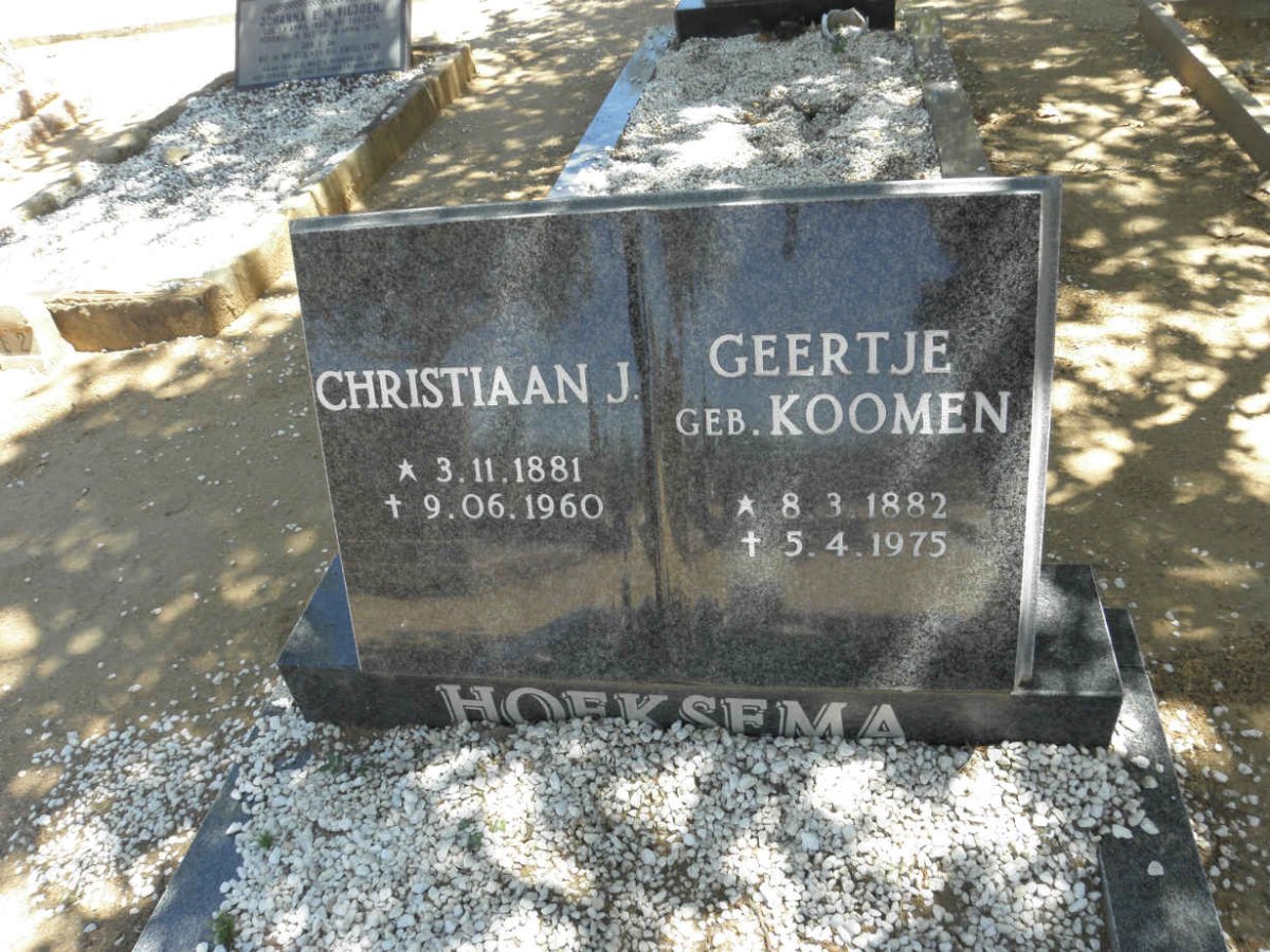HOEKSEMA Christiaan J. 1881-1960 &amp; Geertje KOOMEN 1882-1975