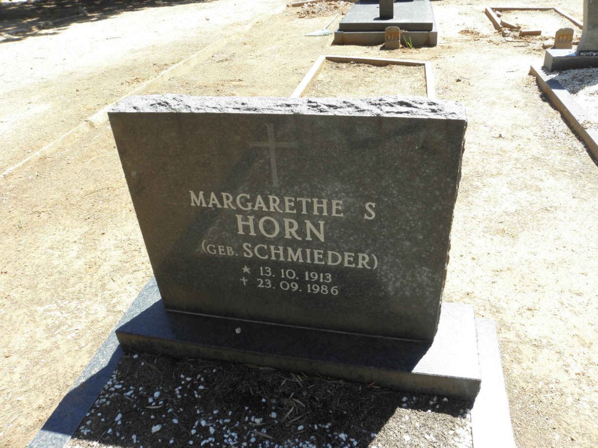 HORN Margarethe S. nee SCHMIEDER 1913-1986