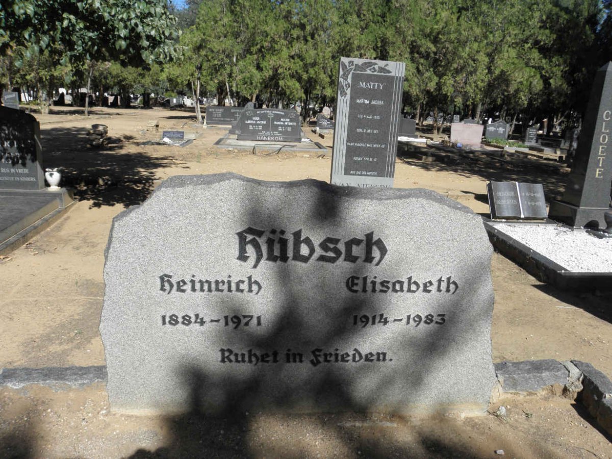 HüBSCH Heinrich 1884-1971 &amp; Elisabeth 1914-1983