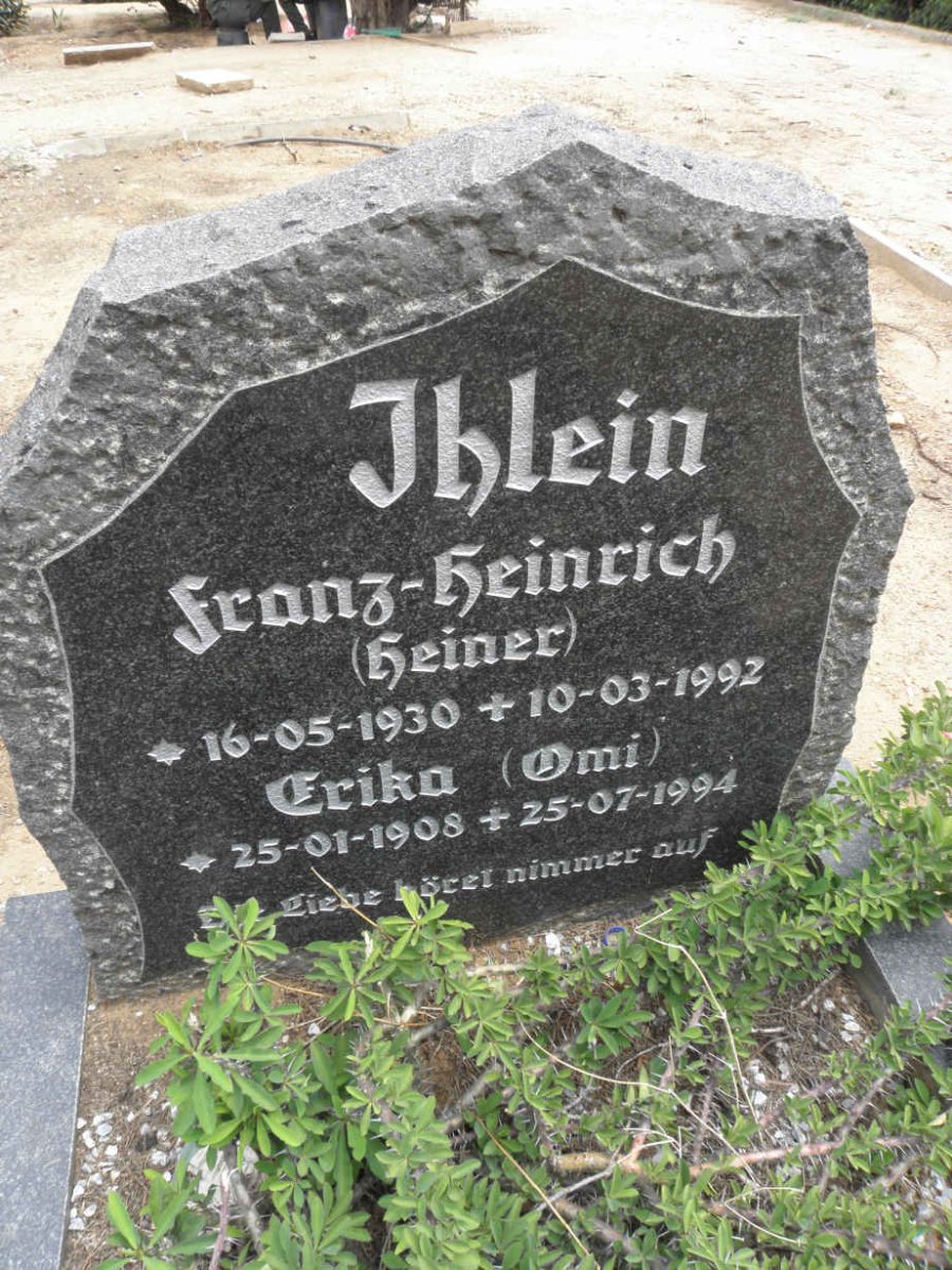 IHLEIN Franz-Heinrich 1930-1992 &amp; Erika 1908-1994