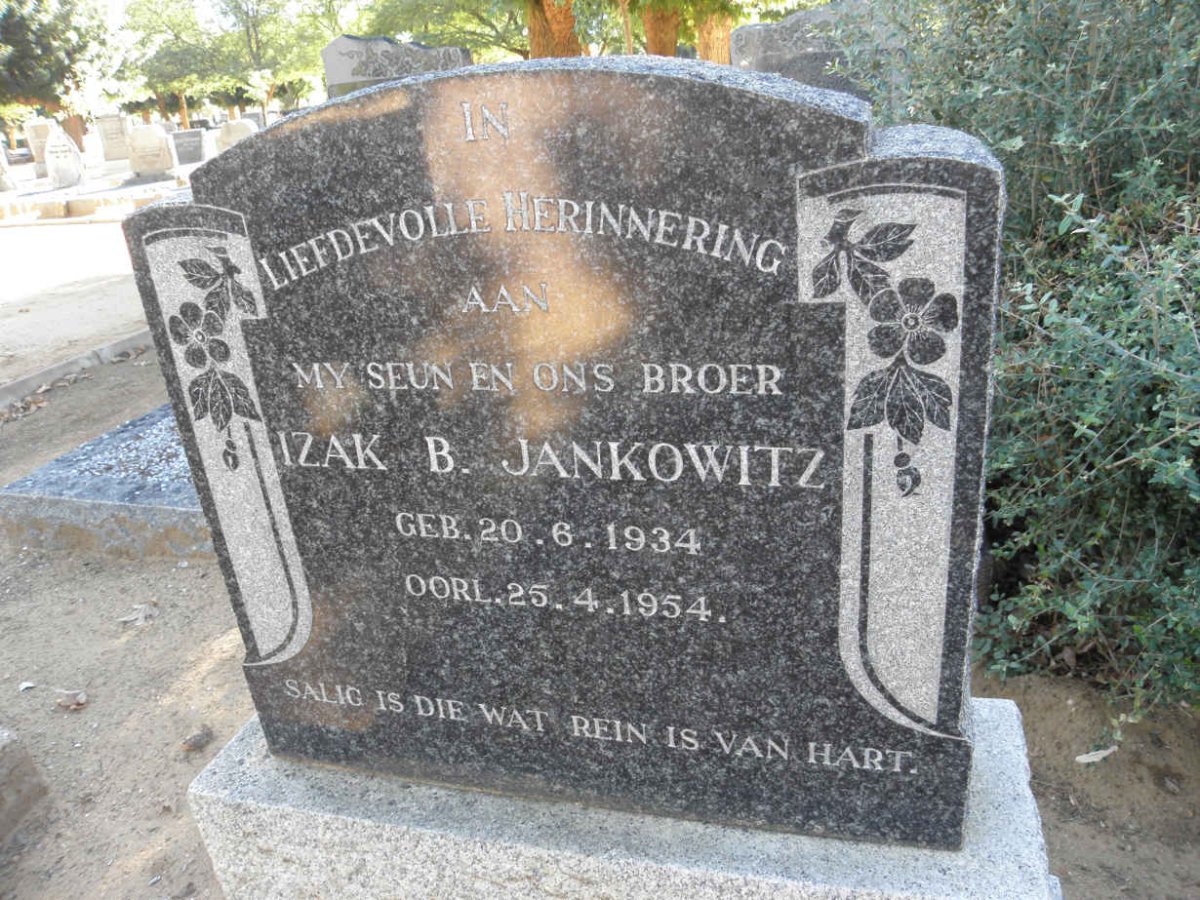 JANKOWITZ Izak B. 1934-1954