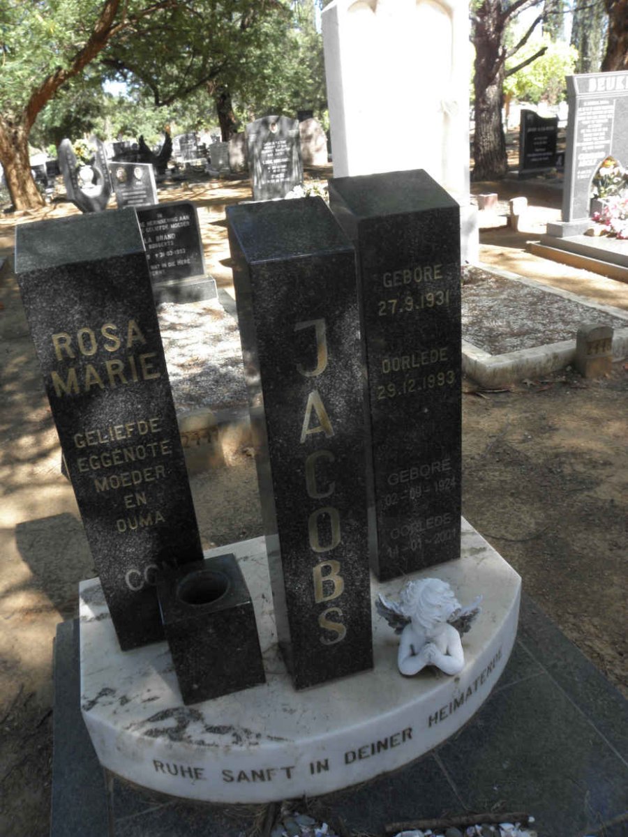 JACOBS Con 1924-2001 &amp; Rosa Marie 1931-1993