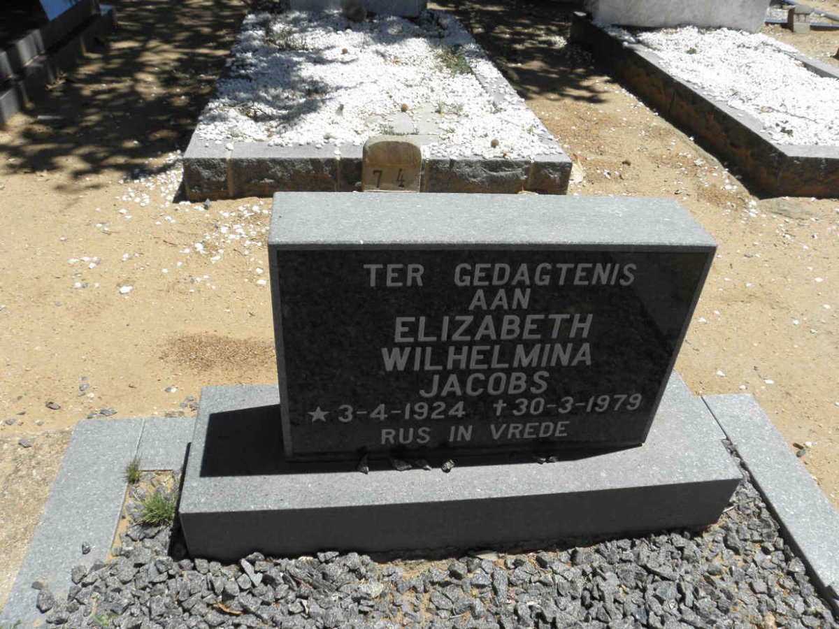 JACOBS Elizabeth Wilhelmina 1924-1979
