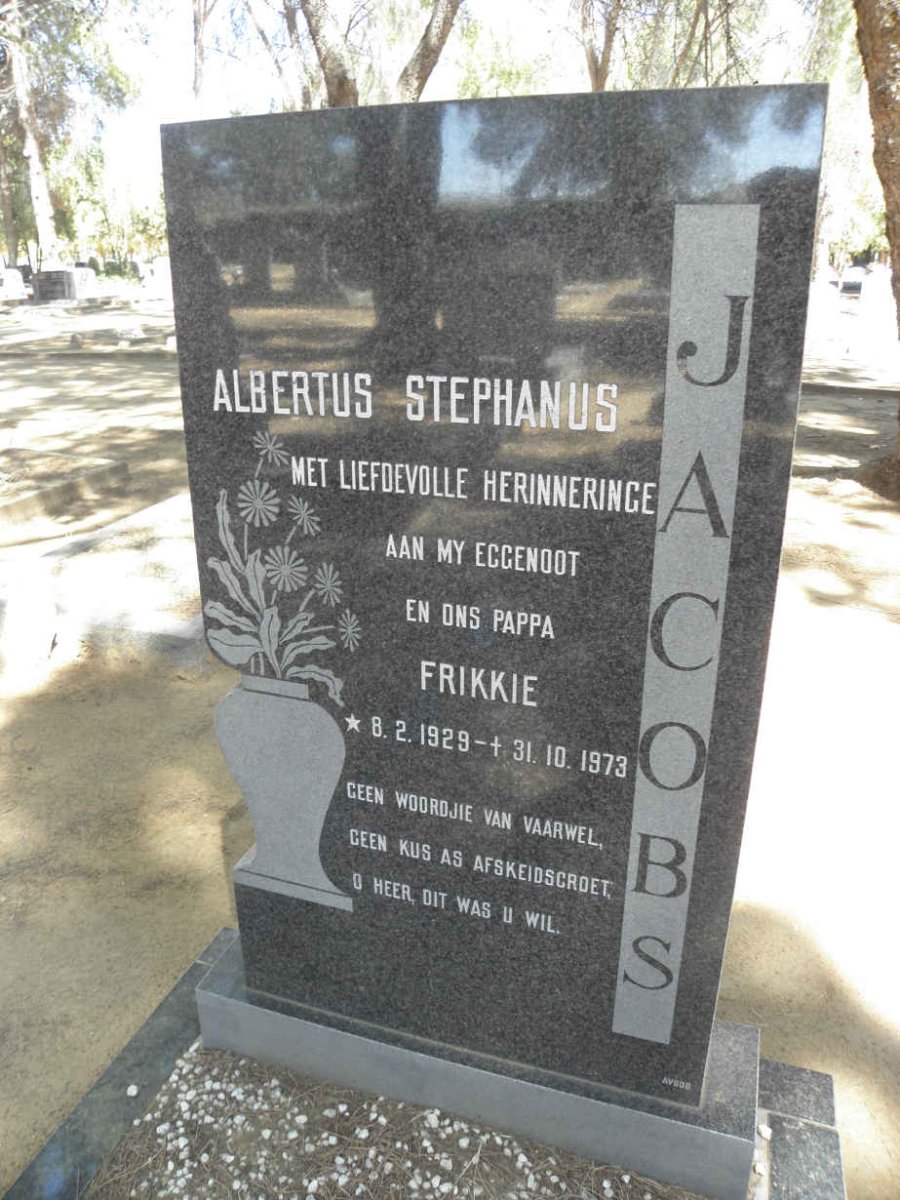 JACOBS Albertus Stephanus 1929-1973