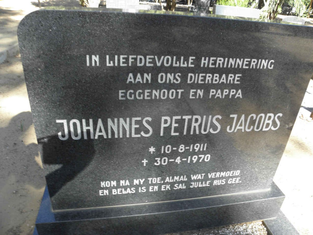 JACOBS Johannes Petrus 1911-1970