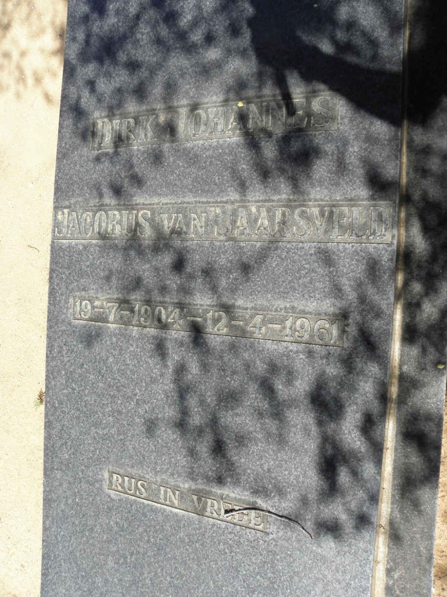JAARSVELD Dirk Johannes Jacobus, van 1904-1961