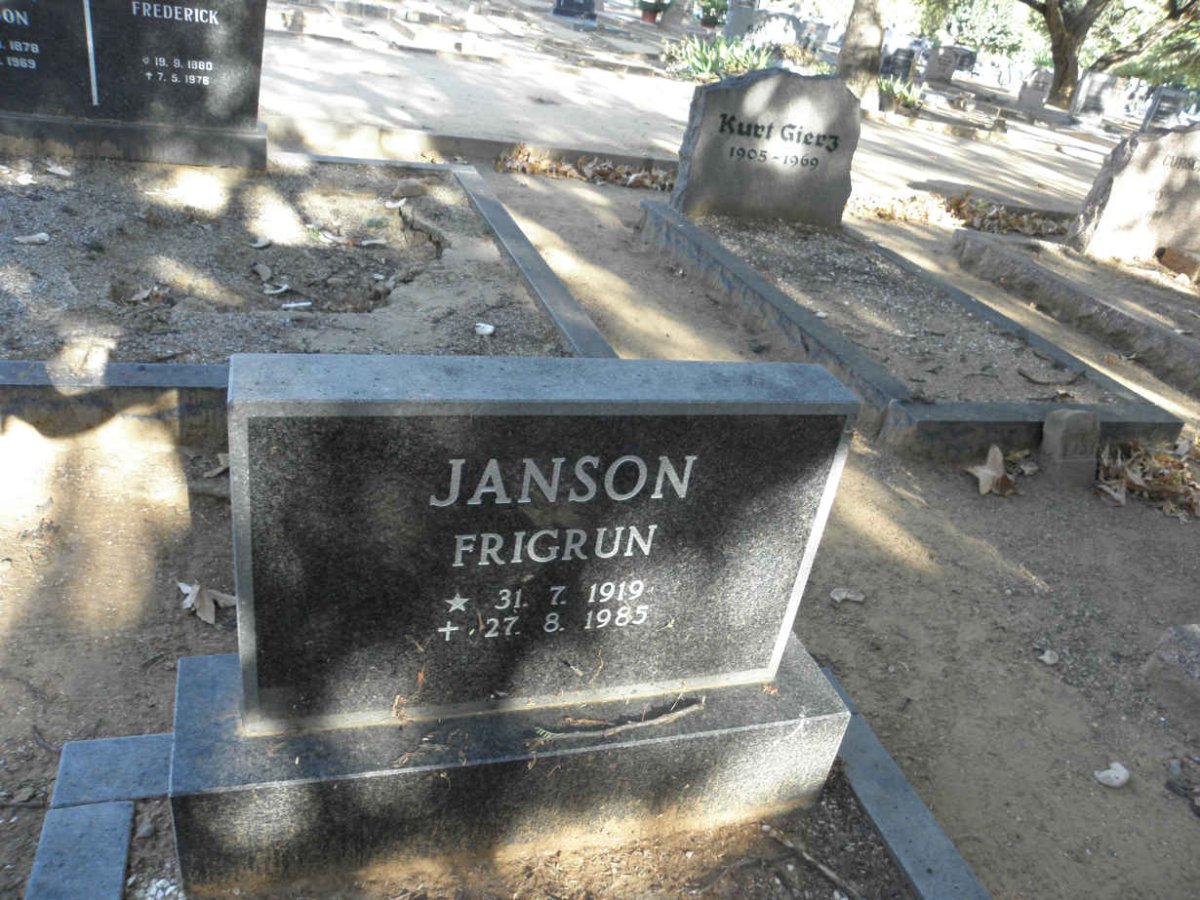 JANSON Frigrun 1919-1985