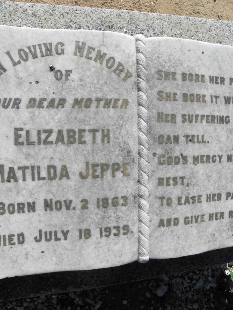 JEPPE Elizabeth Matilda 1863-1939