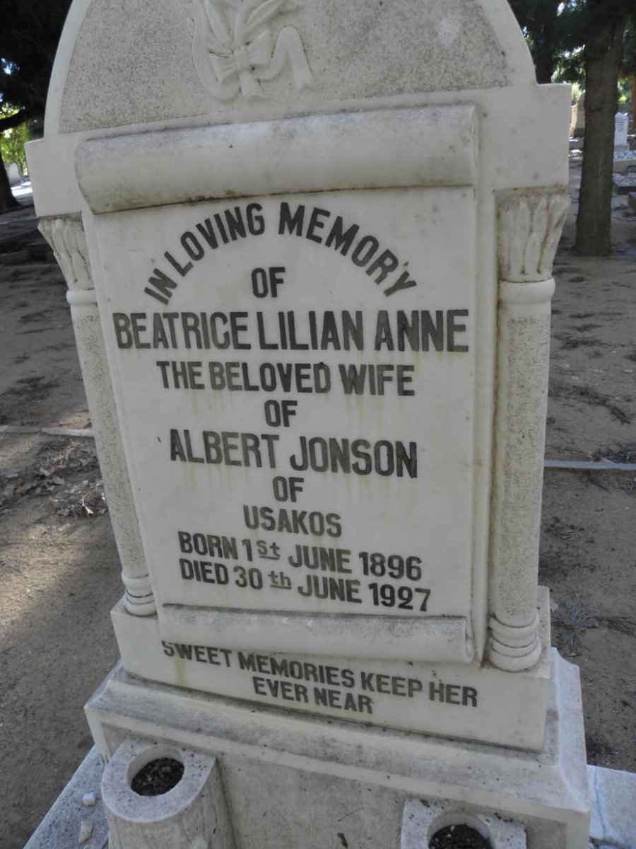 JONSON Beatrice Lilian Anne 1896-1927