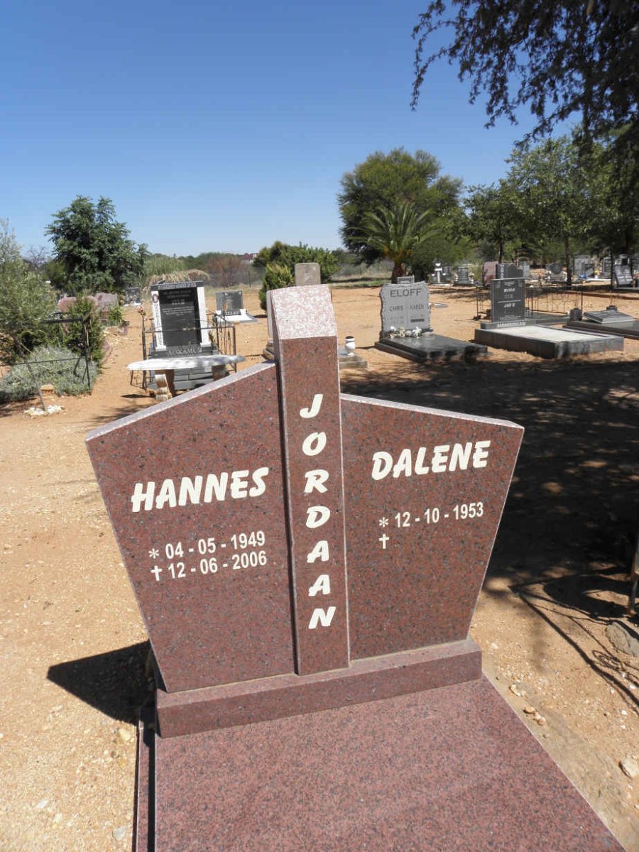 JORDAAN Hannes 1949-2006 &amp; Dalene 1953-
