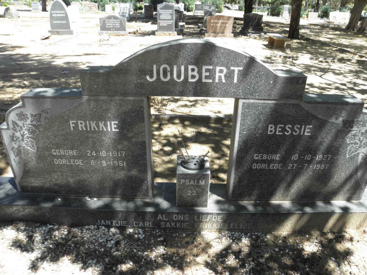 JOUBERT Frikkie 1917-1961 &amp; Bessie 1927-1987