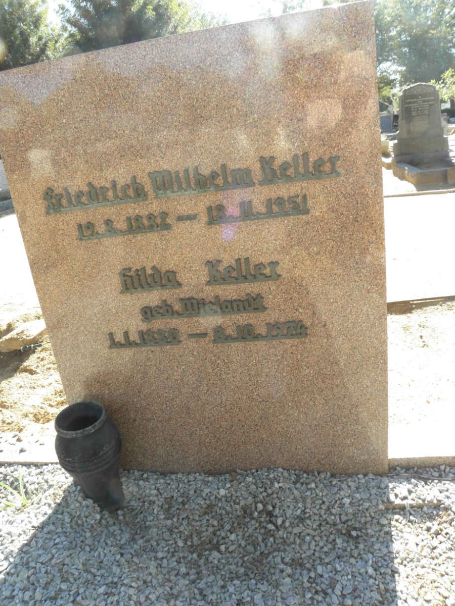 KELLER Friedrich Wilhelm 1882-1951 &amp; Hilda nee WIELANDT 1880-1974