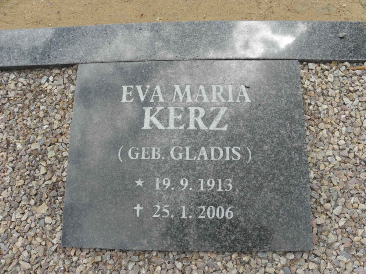 KERZ Eva Maria nee GLADIS 1913-2006